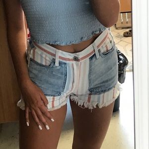 american eagle striped shorts